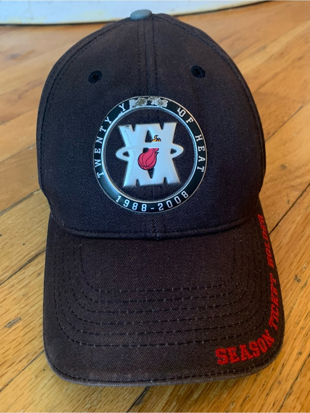 Miami Heat 20th anniversary NBA hat season ticket holder strap back